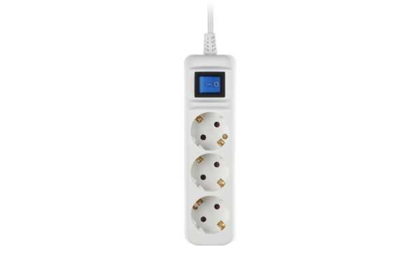 2E Power Strip 3хType F, 3х1.5mm2, 16A, 1.5m, white