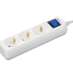2E Power Strip 3хType F, 3х1.5mm2, 16A, 1.5m, white