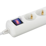 2E Power Strip 5хType F, 3х1.5mm2, 16A, 3m, white