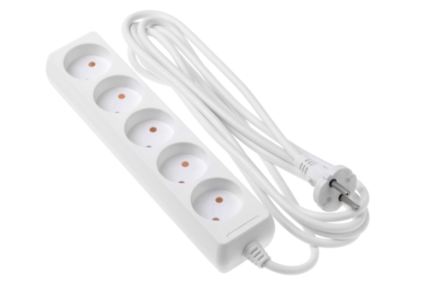 2E Power Strip 5хType C, 2х1mm2, 10A, 3m, white