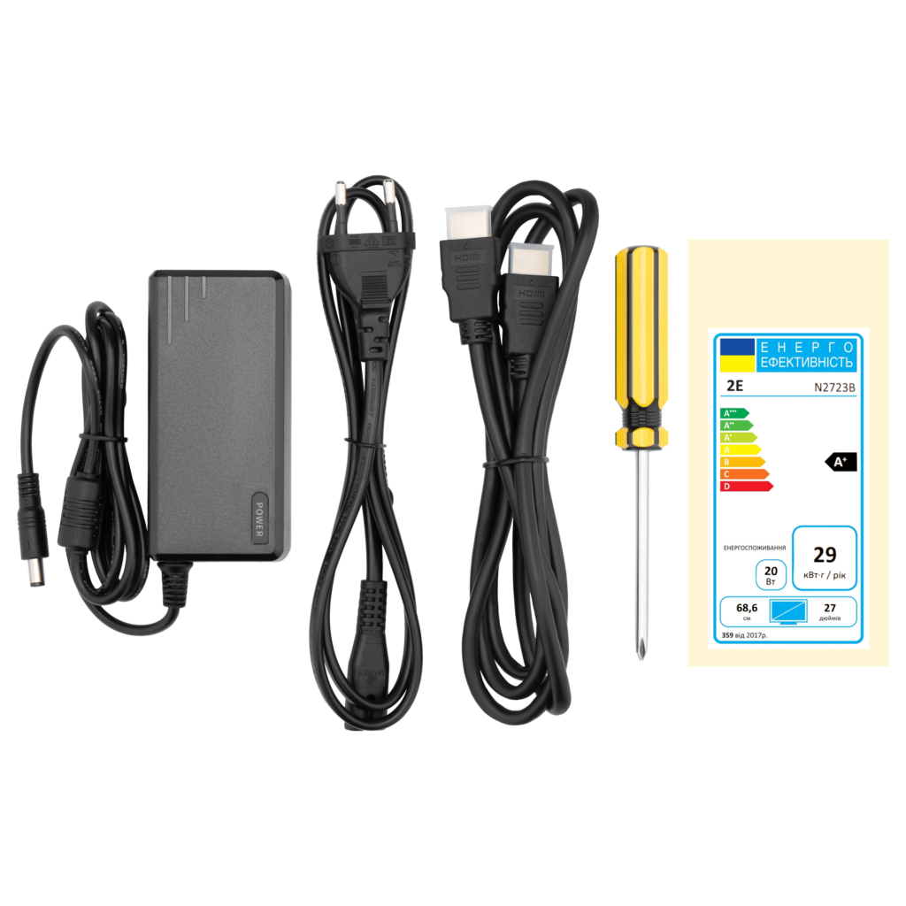 Монітор 2E 27″ N2723B D-Sub, HDMI, IPS, 75Hz, Pivot