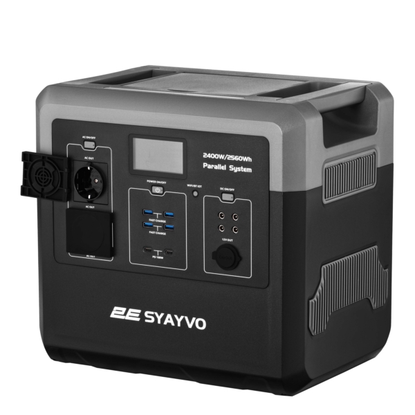 Power Station 2E Syayvo 2400W/2560Wh, WiFi/BT, Parallel System, Fast Charging