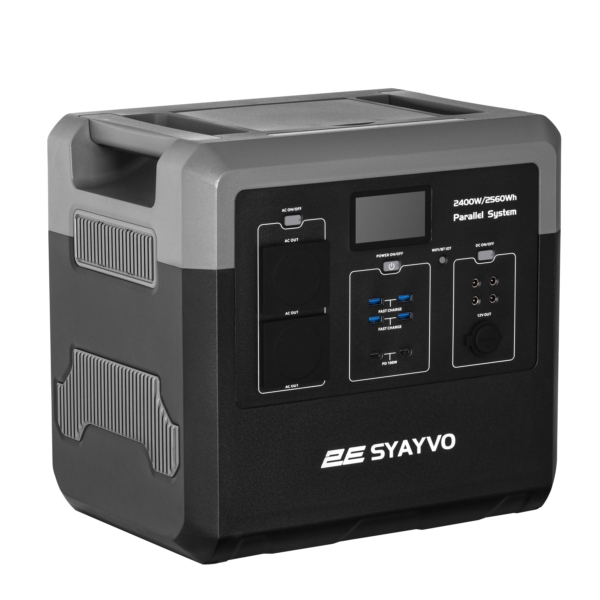 Power Station 2E Syayvo 2400W/2560Wh, WiFi/BT, Parallel System, Fast Charging