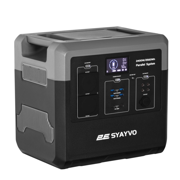 Power Station 2E Syayvo 2400W/2560Wh, WiFi/BT, Parallel System, Fast Charging