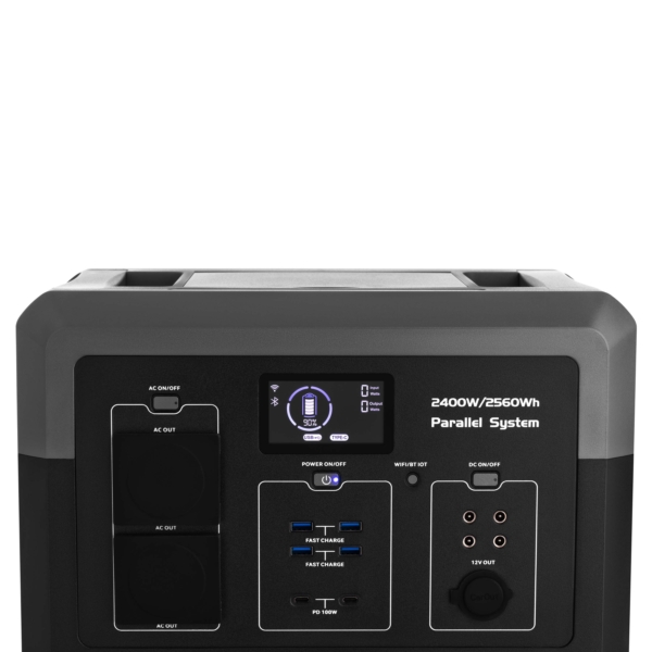 Power Station 2E Syayvo 2400W/2560Wh, WiFi/BT, Parallel System, Fast Charging