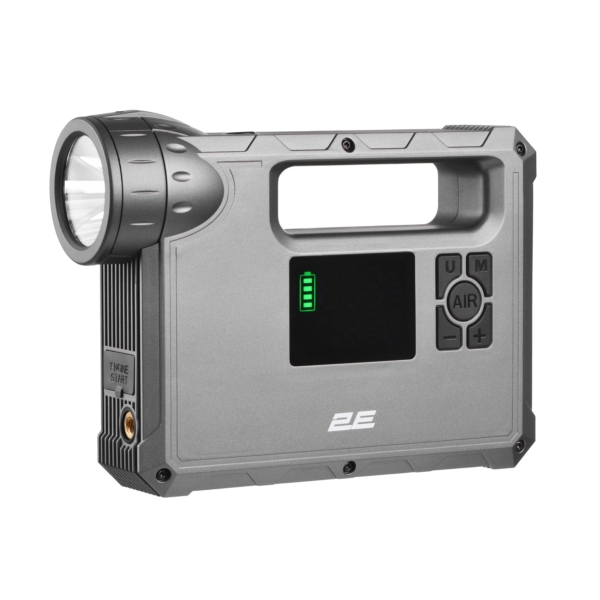 2E Pitman Jump Starter and charger portable, 400А/1000А, 10000 мА/37 W·h, power bank, compressor, flashlight, 1xUSB-A, case
