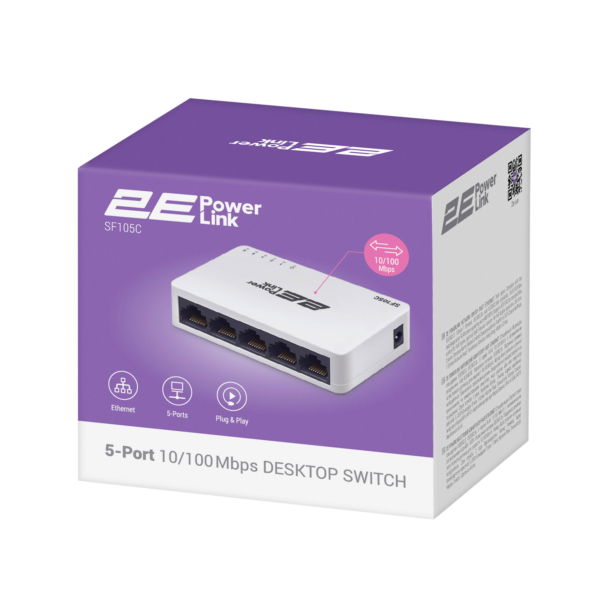 Коммутатор 2E PowerLink SF105C 5xFE, Неуправляемый