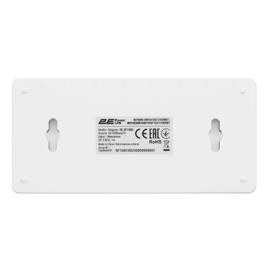 Коммутатор 2E PowerLink SF108C, 8xFE, Неуправляемый