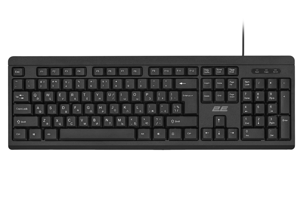 2E Keyboard membrane KS108 104key, USB-A, EN/UK, black