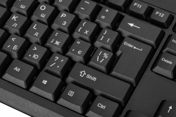 Клавіатура мембранна 2E KS108 104key, USB-A, EN/UK, чорний