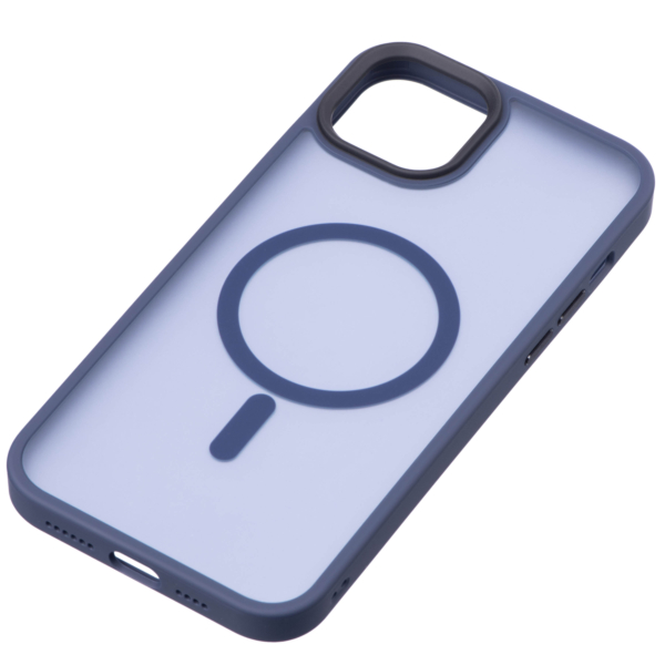 2Е Basic case for iPhone 15 Plus, Soft Touch MagSafe Cover, Dark Blue