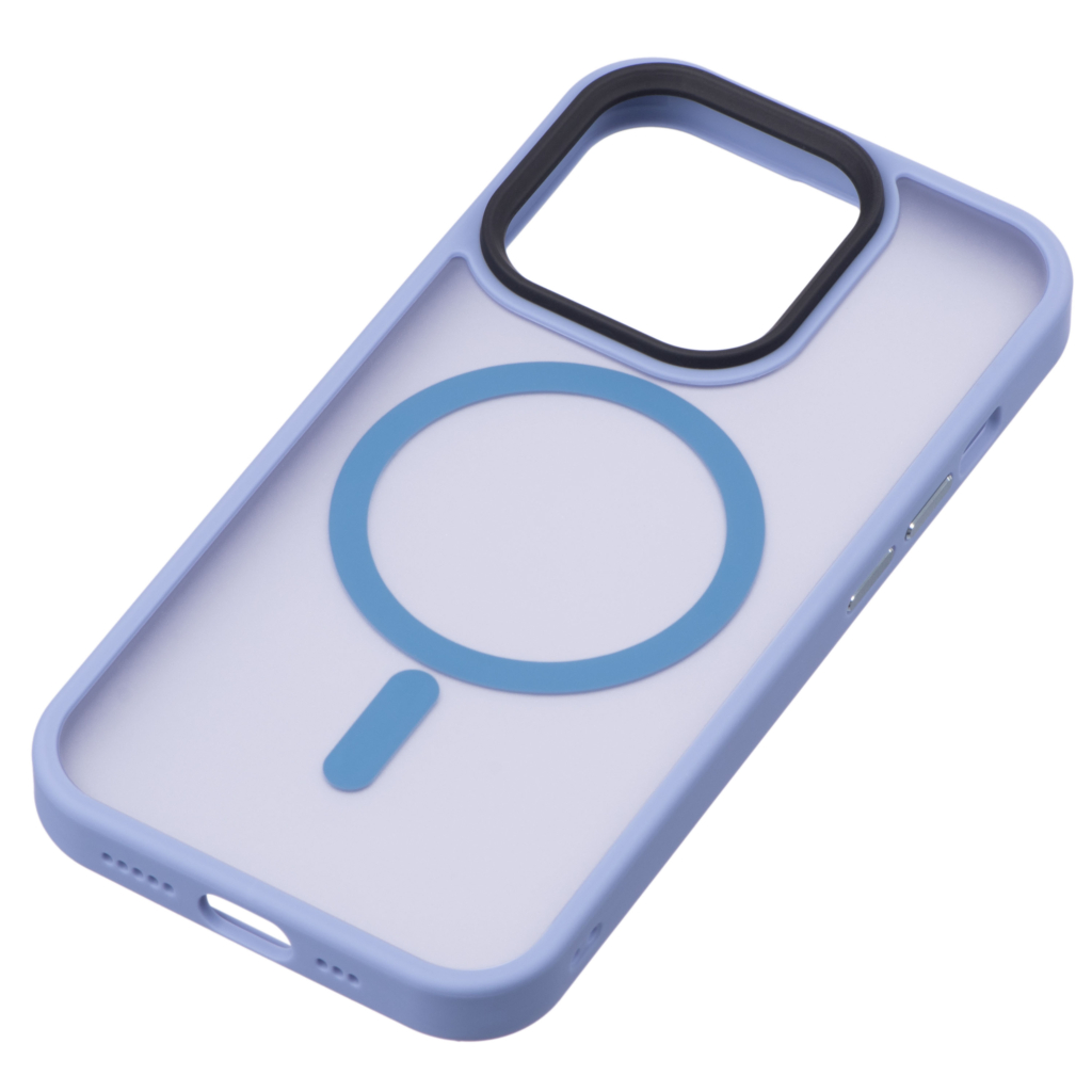 Чехол 2Е Basic для iPhone 15 Ultra, Soft Touch MagSafe Cover, синий светлый