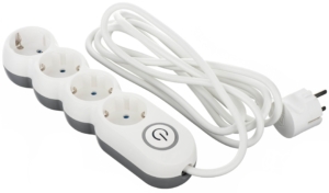 2E Power Strip Plus 4хType F, 3х1mm2, 10A, 3m, white-grey