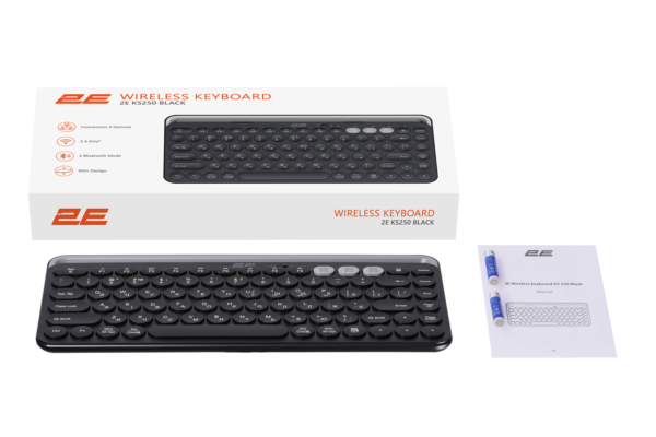 2E Keyboard membrane KS250 84key, WL/BT, EN/UK, black-grey