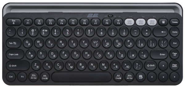 Клавиатура мембранная 2E KS250 84key, WL/BT, EN/UK, чёрно-серый
