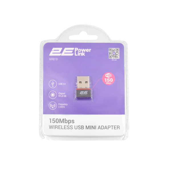 Адаптер WiFi 2E PowerLink WR818 N150, USB