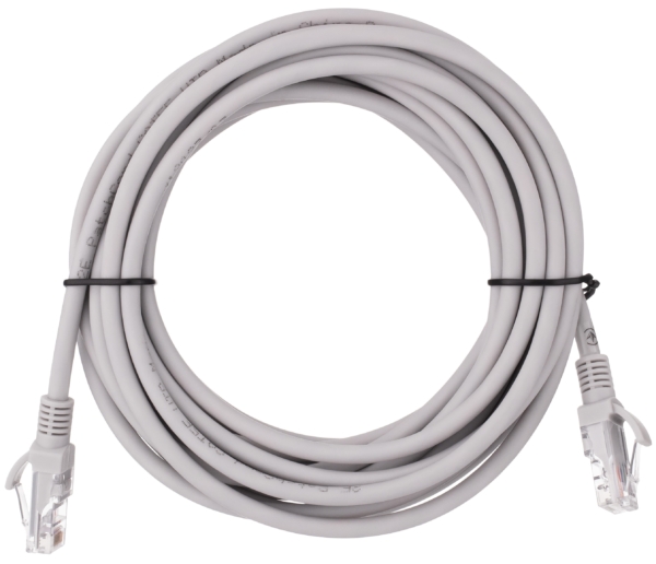 Патч-корд 2E САТ 5e, UTP, 5м, 26AWG, RJ45, 7/0.16, Cu, LSZH, сірий