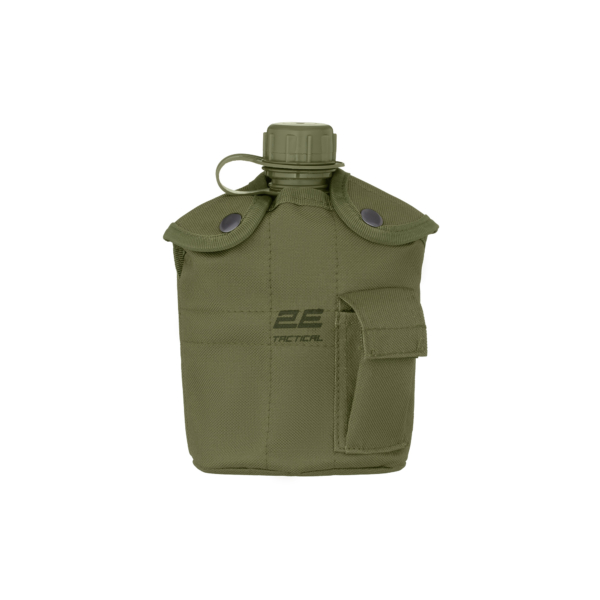 2E Tactical Фляга тактична у чохлі Flask WB01, 1л, з кружкою для їжі, олива