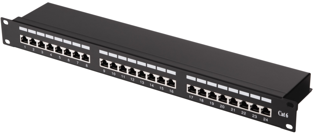 Патч-панель 2E САТ 6, FTP, 19″, 1U, 24 порти, зібрана