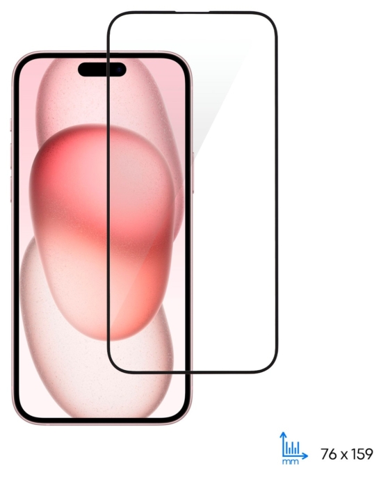 Защитное стекло 2E для iPhone 15 Plus, 2.5D FCFG, (1 Pack), черная рамка