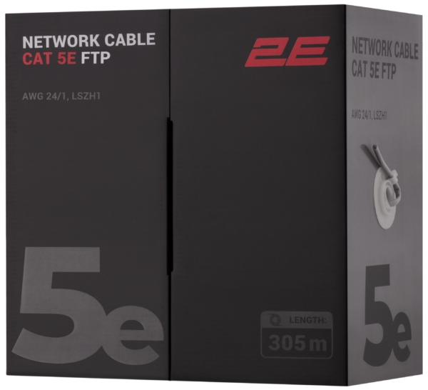 CAT 5e FTP, 305m, AWG 23/1, LSZH-1 305M/Easy pull box packing |  gray