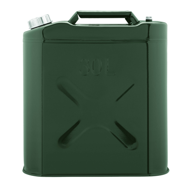 2E Jerry cans vertical 30L, metal 0.8mm, 4.4kg, green