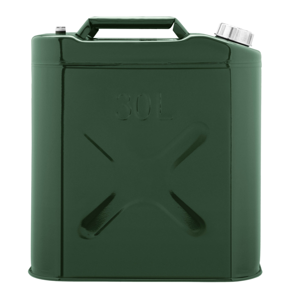 2E Jerry cans vertical 30L, metal 0.8mm, 4.4kg, green