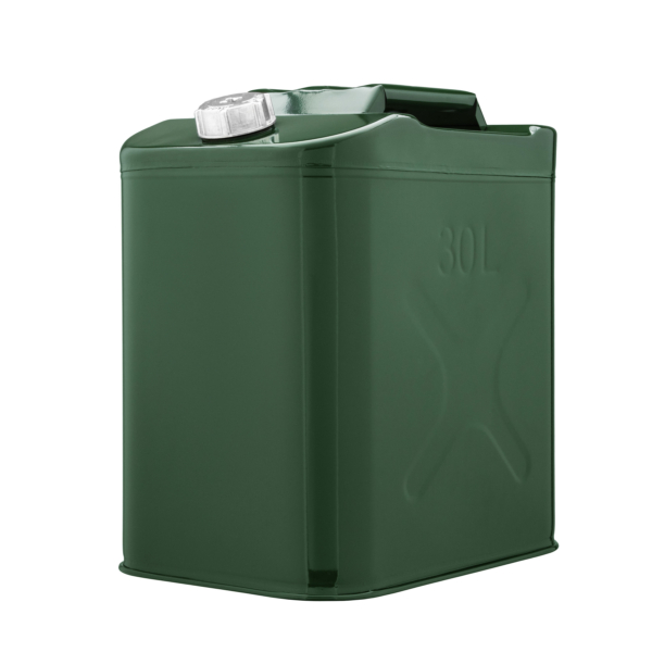 2E Jerry cans vertical 30L, metal 0.8mm, 4.4kg, green