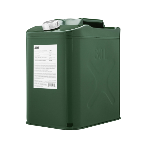2E Jerry cans vertical 30L, metal 0.8mm, 4.4kg, green