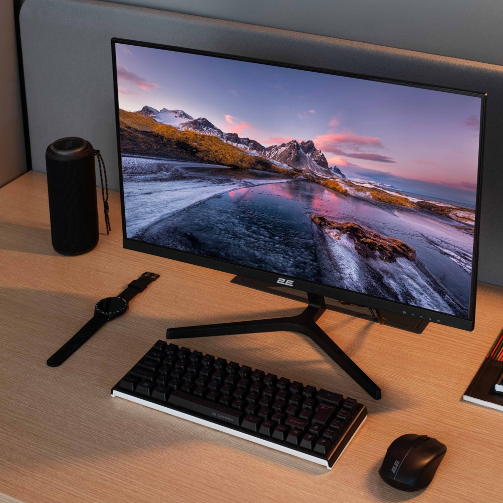 Монітор 2E 23.8″ D2423B D-Sub, HDMI, MM, IPS, 75Hz, FreeSync