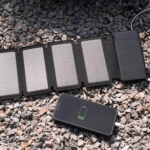 2E Акумулятор портативний літій-іонний Power Bank Solar 8000мА·год, вбудований LED-ліхтар, чорний