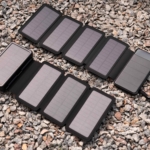 2E Акумулятор портативний літій-іонний Power Bank Solar 8000мА·год, вбудований LED-ліхтар, чорний