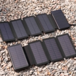 2E Акумулятор портативний літій-іонний Power Bank Solar 8000мА·год, вбудований LED-ліхтар, чорний