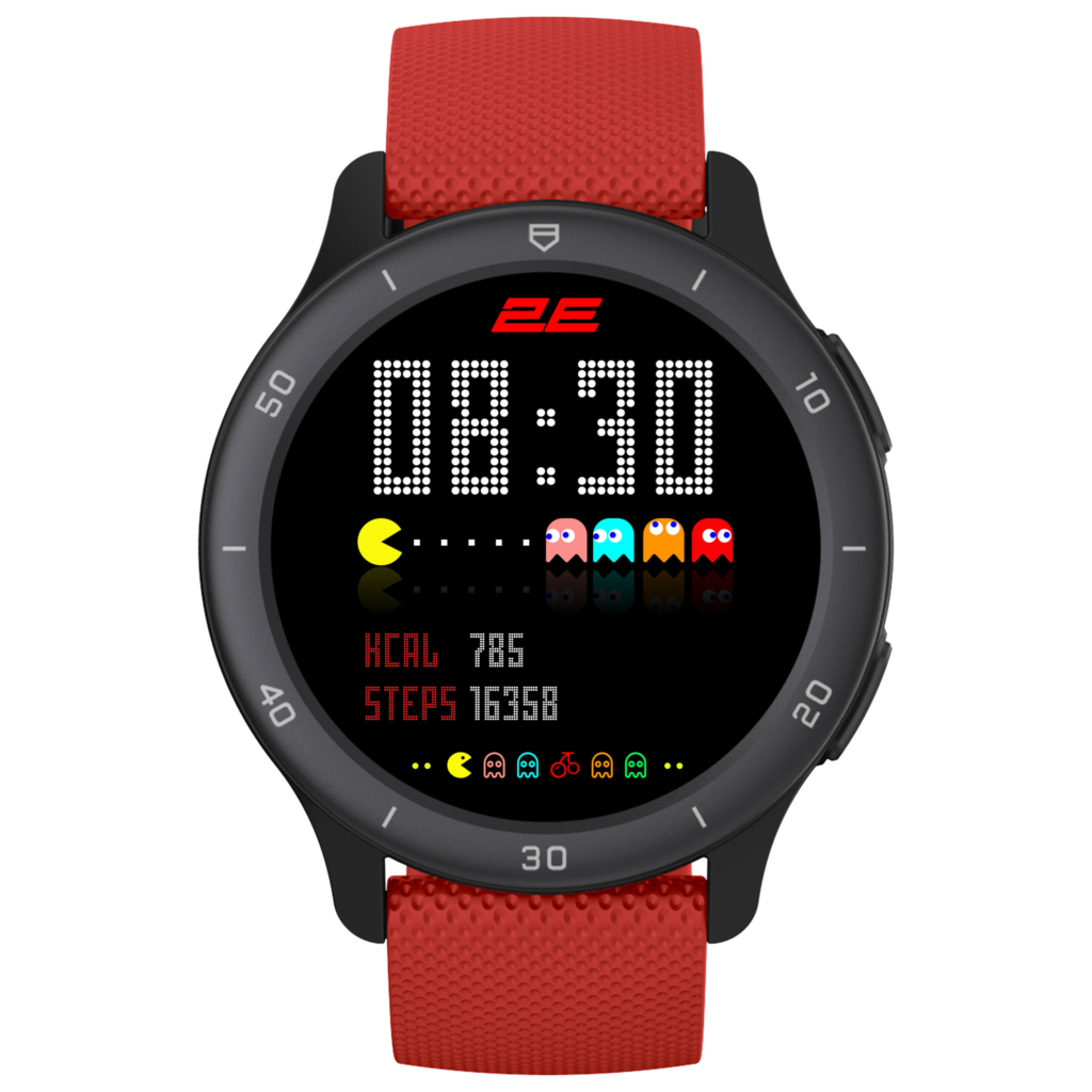 Смарт-годинник 2E Motion GT2 47мм, 1.32″, 360×360, BT 5.2, Чорно-червоний