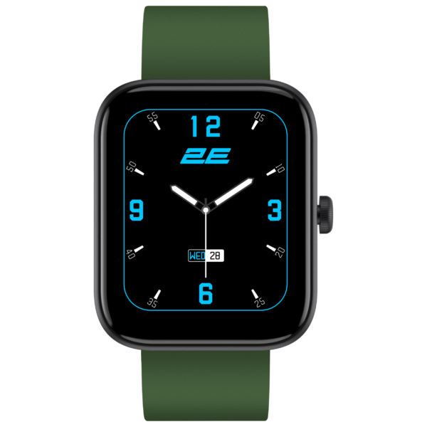 Смарт-годинник 2E Alpha SQ Music Edition 46мм, 1.78″, 368×448, AMOLED, BT 5.2, Чорно-зелений