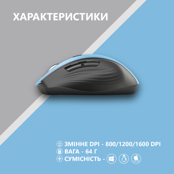 Mouse 2E MF250 Silent, WL, blue