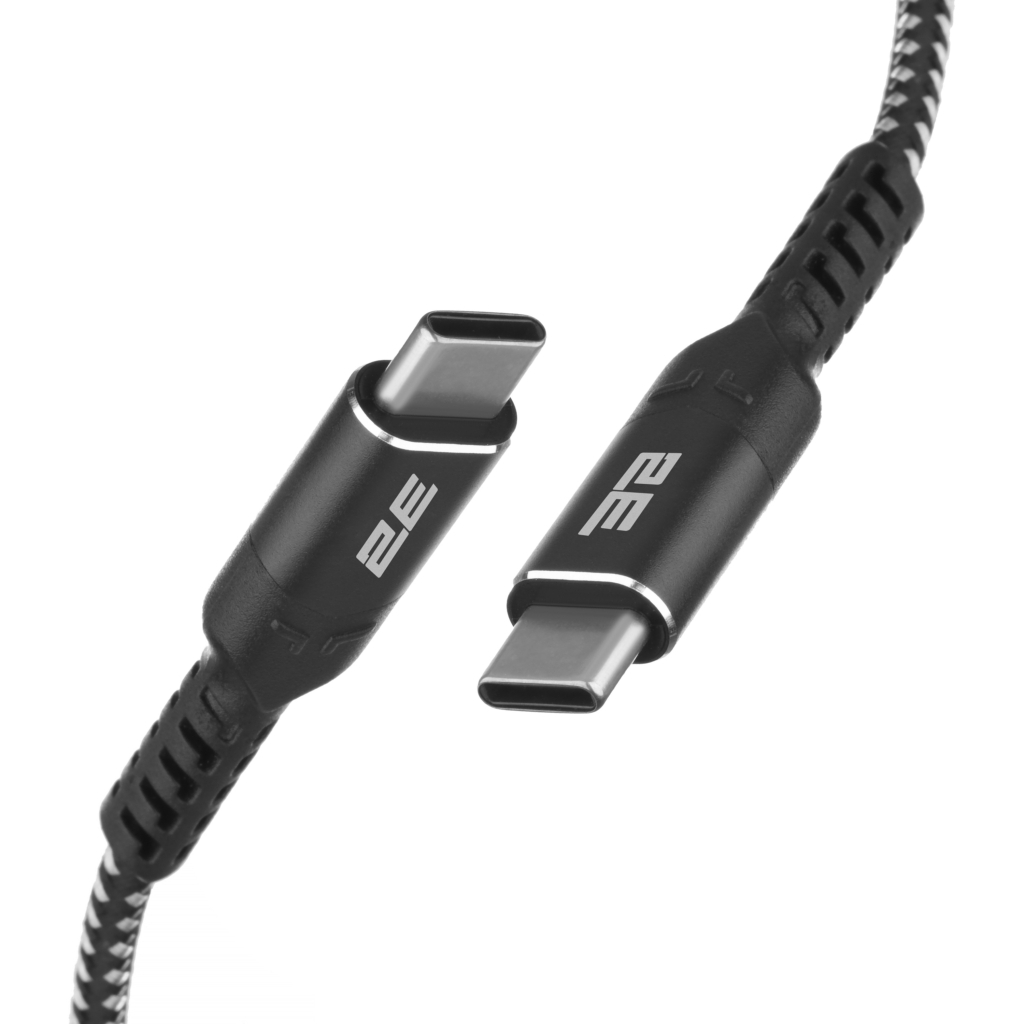 2E Сable USB-C > USB-C charge/data, 1m, 240W Type-C, Aluminum Shell, black