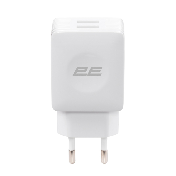 Зарядное устройство сетевое 2E 12Вт 2хUSB-A, белый