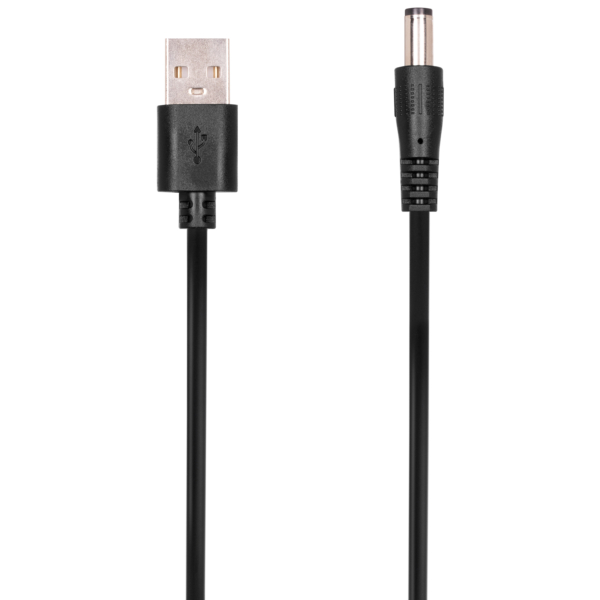 Cable USB-A > DC 5.5х2.1mm charge 2Е 1m, 5V/1.5A, black