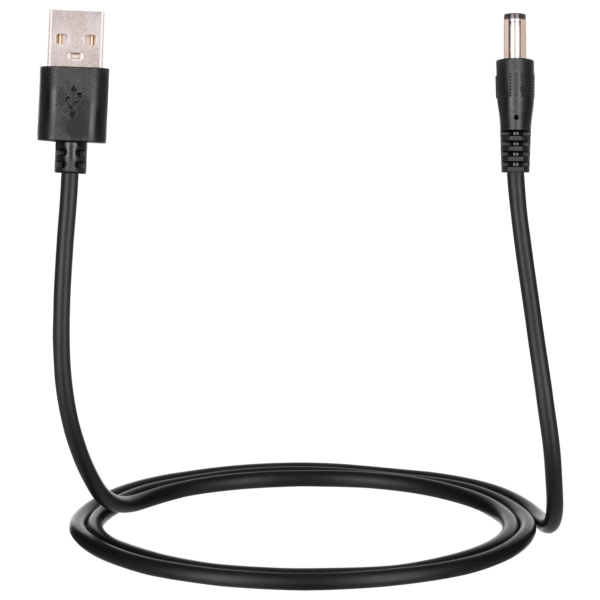 Cable USB-A > DC 5.5х2.1mm charge 2Е 1m, 5V/1.5A, black
