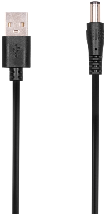 Кабель USB-A > DC 5.5х2.5мм питания 2Е 1м, 5В/1.5A, черный