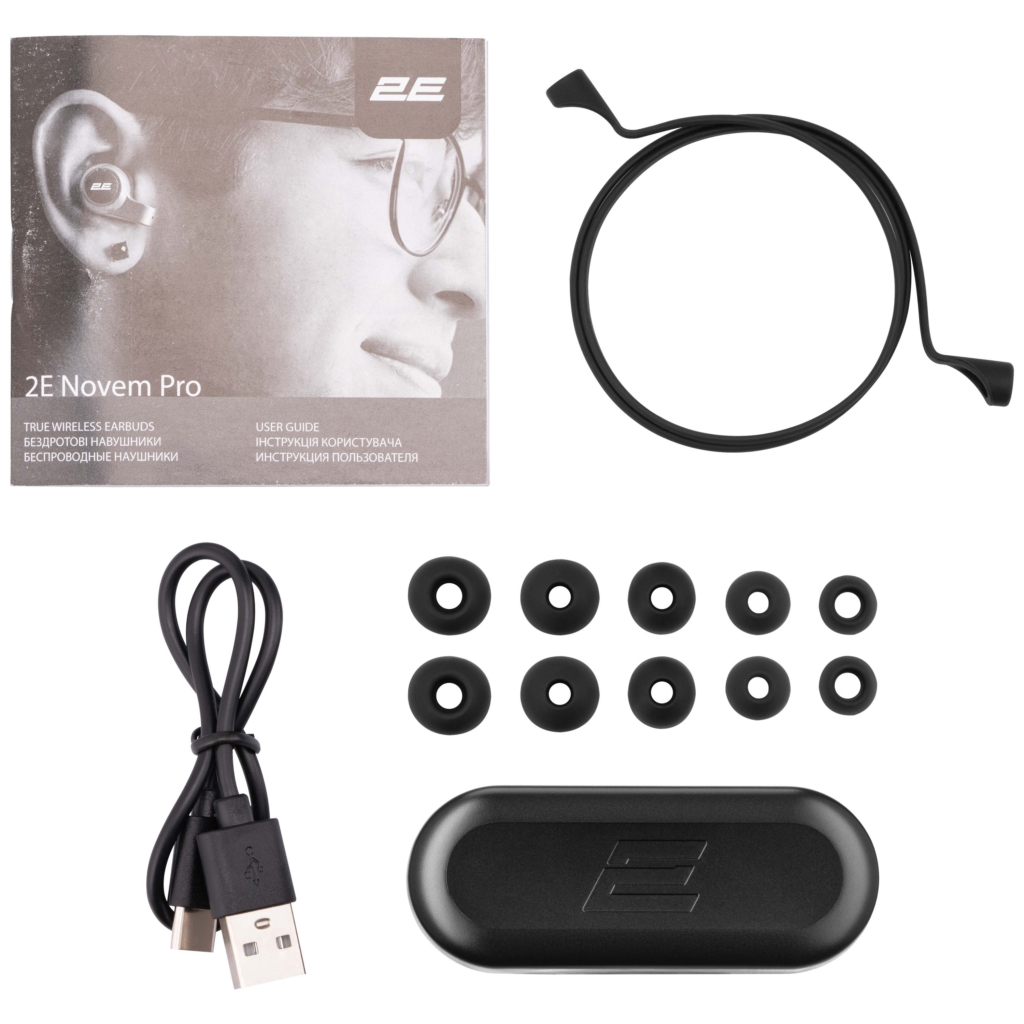 Headset 2E Novem Pro True Wireless, 4 Mic, Waterproof, Black