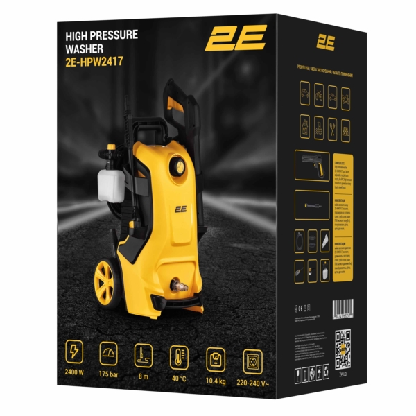 Минимойка высокого давления 2E AquaClean 175 2400Вт 175бар 500л/ч шланг 10м 10.35кг