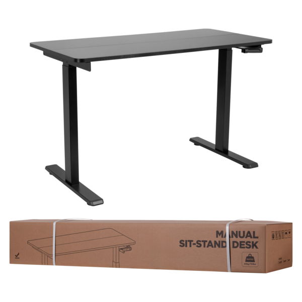 2E Computer table CE120B-MECHANIC, height adjustment, mechanical, 72/120х120x60cm, black