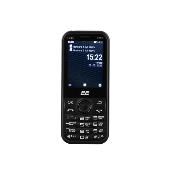 Мобильный телефон 2E E240 2022 2.4″ 2SIM, 1000мА•ч, черный