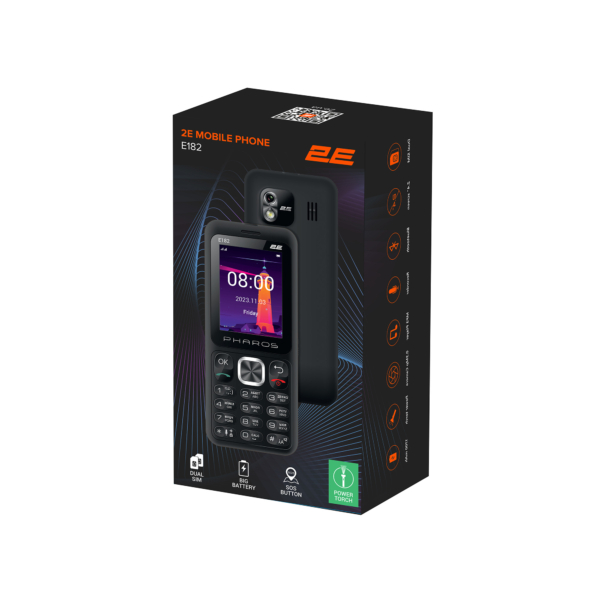 Mobile phone 2E E182 2.4″ 2SIM, 1700mAh, Black