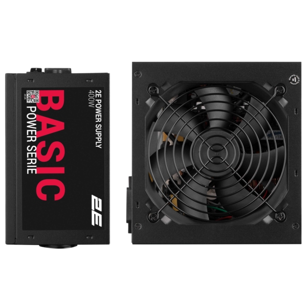 Блок питания 2E Basic Power  (400W), 80%, 120мм, 1xMB 24pin(20+4), 1xCPU 8pin(4+4), 3xMolex, 4xSATA, 1xPCIe 8pin(6+2)