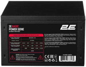 2E PSU Basic Power  (400W), 80%, 120mm, 1xMB 24pin(20+4), 1xCPU 8pin(4+4), 3xMolex, 4xSATA, 1xPCIe 8pin(6+2)