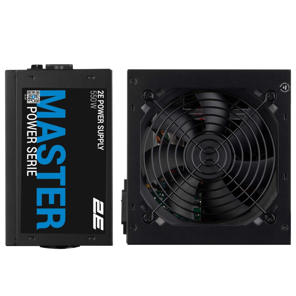 Блок питания 2E Master Power  (550W), >80%, 80+ White, 120мм, 1xMB 24pin(20+4), 1xCPU 8pin(4+4), 3xMolex, 5xSATA, 2xPCIe 8pin(6+2)
