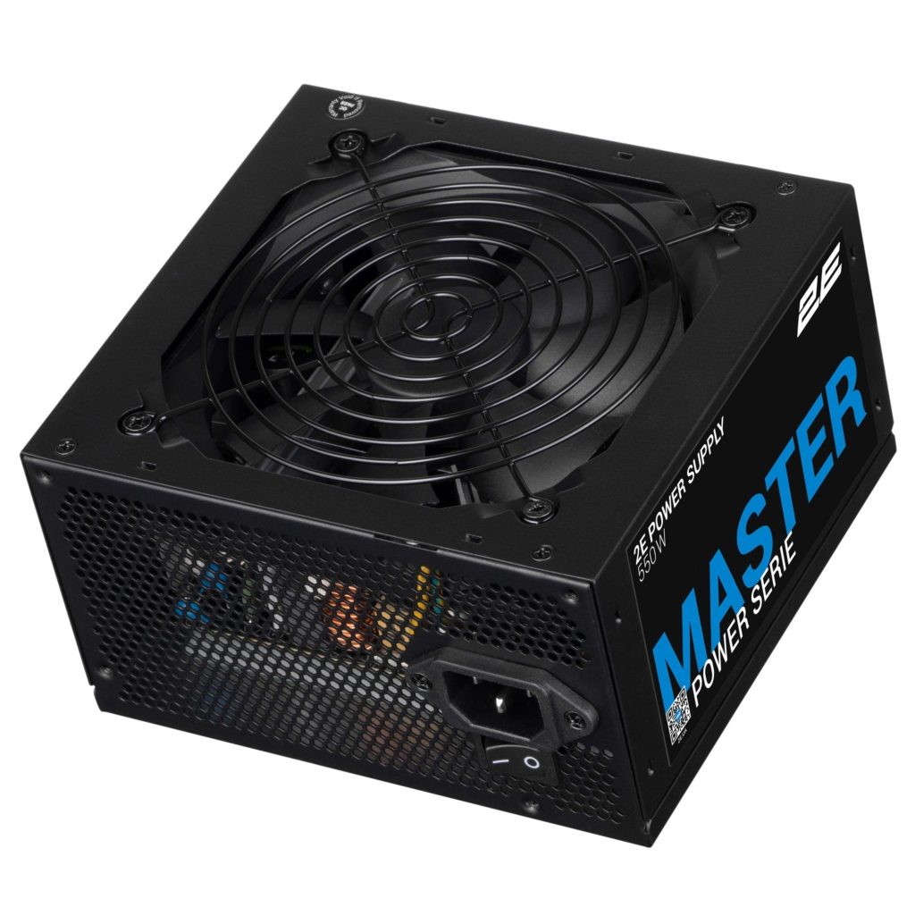 Блок питания 2E Master Power  (550W), >80%, 80+ White, 120мм, 1xMB 24pin(20+4), 1xCPU 8pin(4+4), 3xMolex, 5xSATA, 2xPCIe 8pin(6+2)